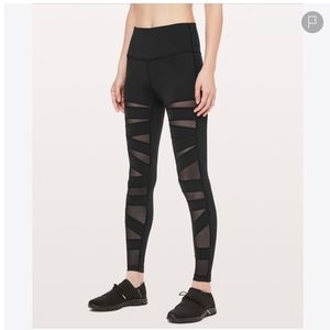 Lululemon Wunder Under Tech Mesh Tights